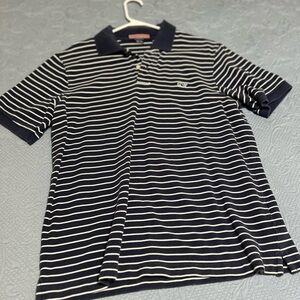 Vineyard Vines Navy and White Striped Polo